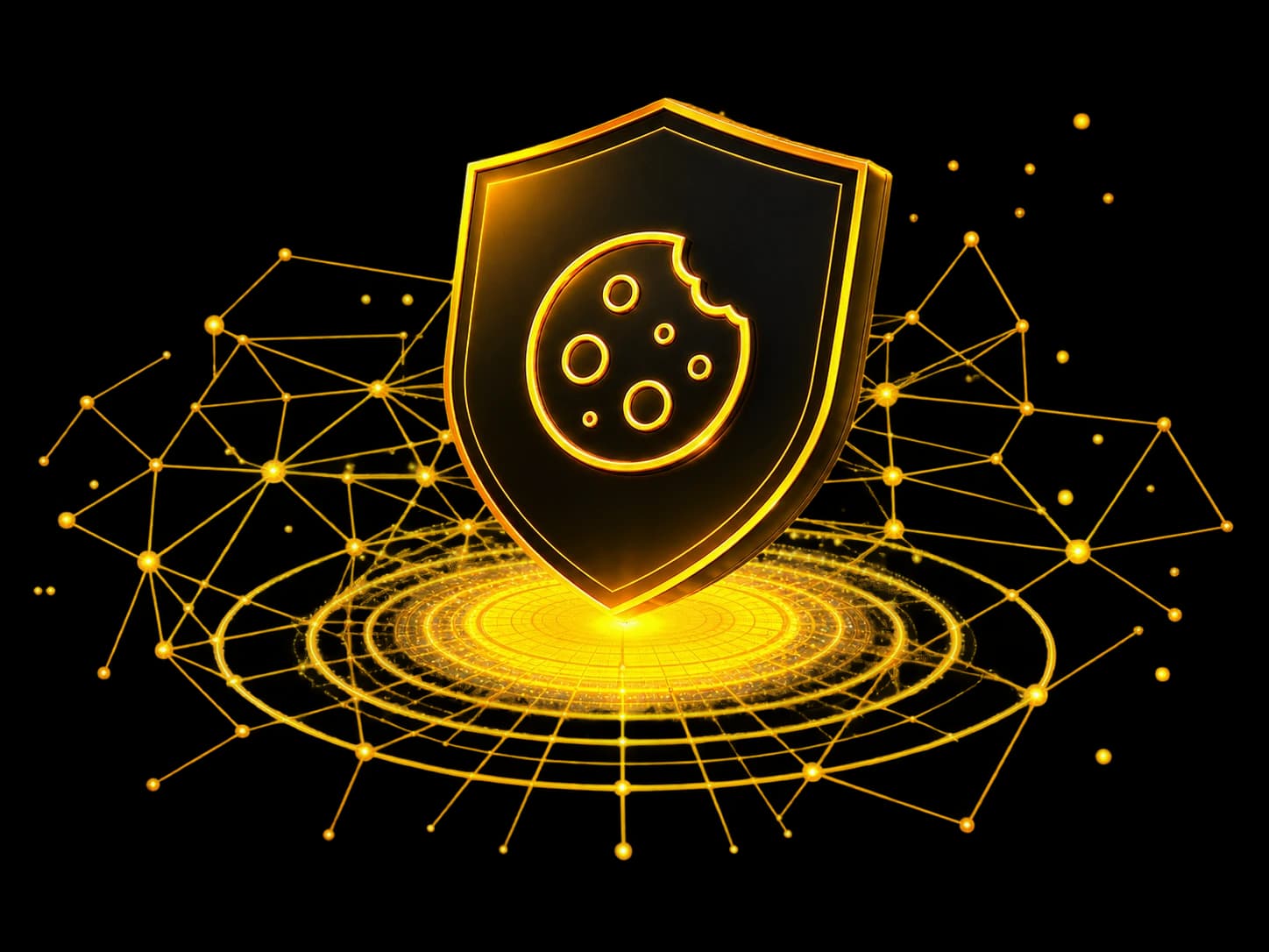 Cookie symbol on a security shield illustration